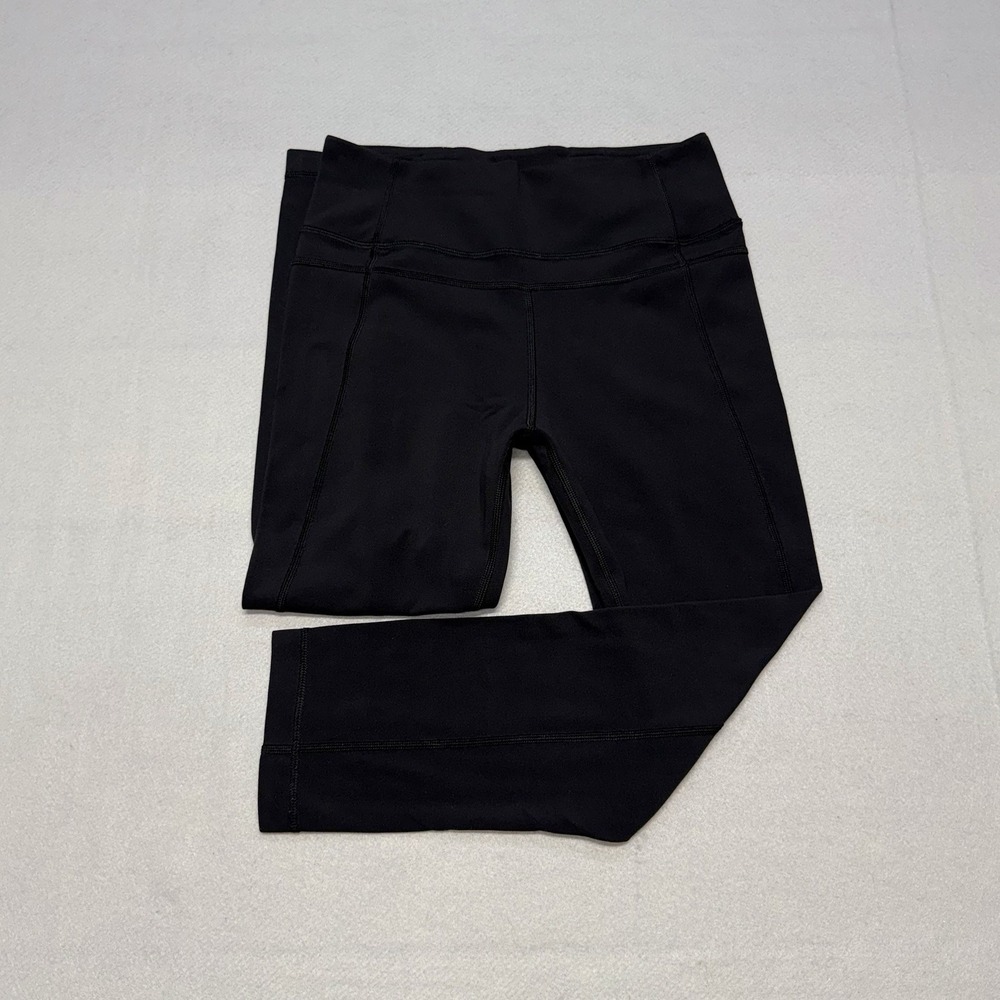 Lululemon 7/8 Yoga Leggings Womens Approx Size 4 Black Compression Stretch